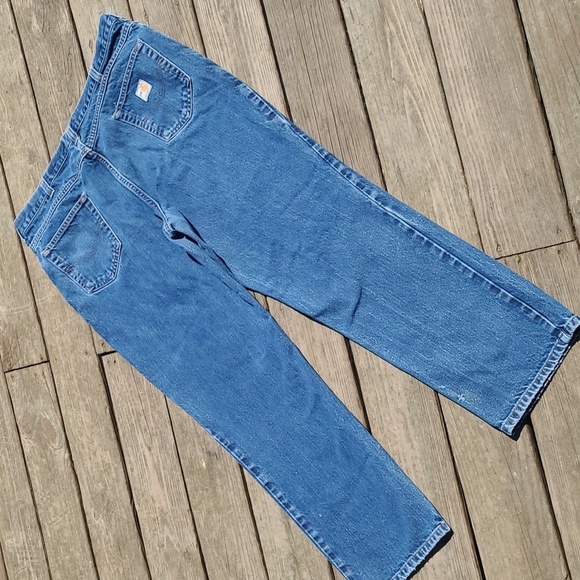 Carhartt FR Fire Resistant Dark Blue Denim Jean Pants NFPA Mens Size 42x32 - Picture 8 of 17